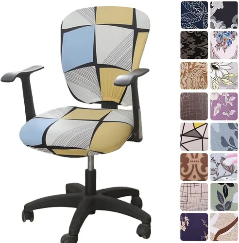 Vista 28 de Melaluxe - Funda para silla de oficina de computadora, funda universal protectora y elástica, cubierta elástica para silla giratoria