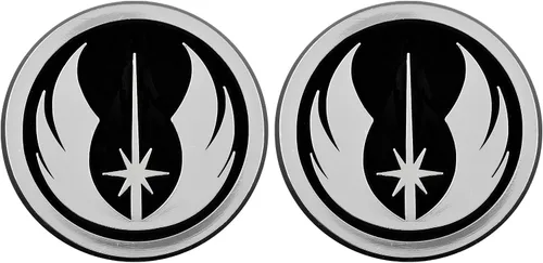 Vista 2 de Logotipo cromado para auto inspirado en la orden Jedi de 3 pulgadas
