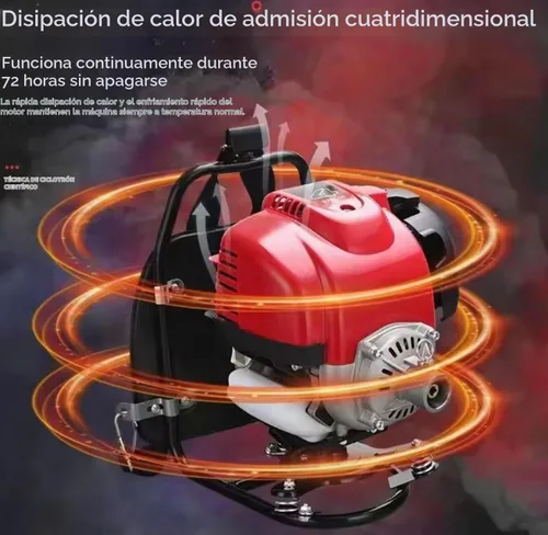 Vista 3 de Gx35 Mochila de 4 tiempos 7 en 1 Cortador de Cepillos Tiller Hierba Cortadora de setos Cortacésped Wacker