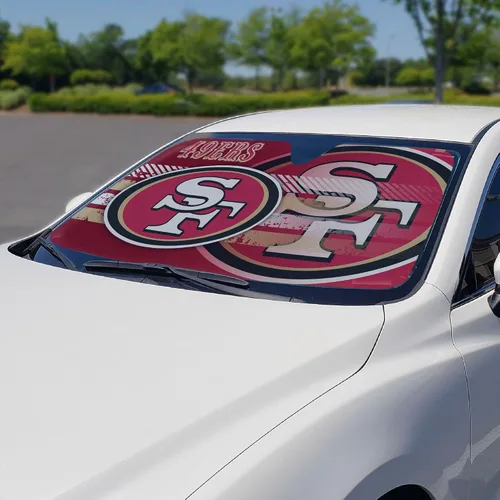 Vista 2 de Fanmats Parasol Solar Automático para Parabrisas de la NFL, Protector Solar Visera Solar Acordeón Tri-plegable para Almacenamiento 59" x 29.5