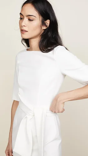 Vista 6 de Alice + Olivia - Vestido cruzado con cuello bote para mujer