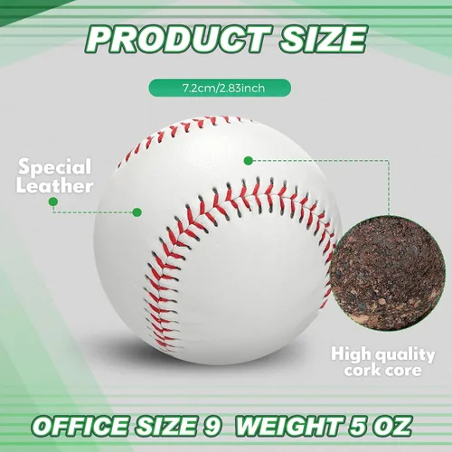 Vista 5 de Paquete de 3 pelotas de béisbol que brillan en la oscuridad, tamaño oficial, para juegos, regalo para niños, niñas y fanáticos, accesorios
