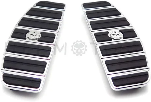 Vista 2 de XKH - Kit de inserción de estribo para motocicleta con calavera cromada, forma tradicional en D, compatible con TOURING FLHT FLT FLTR FLHR FLHS