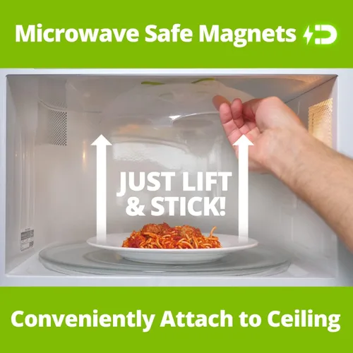 Vista 4 de Hover Cover Tapa magnética para microondas para alimentos Tapa transparente contra salpicaduras para microondas Tapa para plato de microondas
