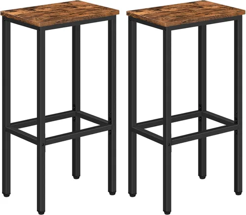 Vista 11 de MAHANCRIS Taburetes de bar, juego de 2 sillas de bar con reposapiés, taburetes de comedor de 2 piezas, 25.8 pulgadas de altura, taburetes de bar
