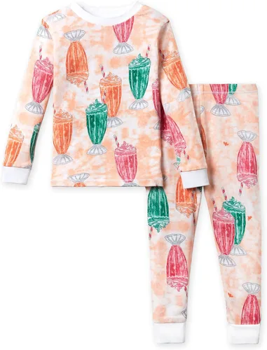 Vista 9 de Burt's Bees Baby Pijama de algodón orgánico para niñas, conjunto de pijama 100% algodón para niños pequeños y niños, tela suave y elástica Trébol