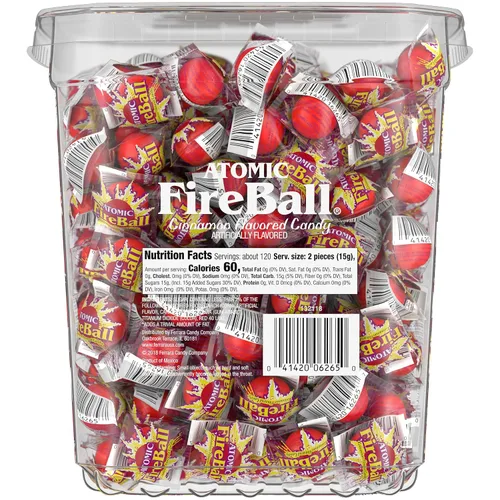 Vista 7 de Wonka Atomic Fireball, Caramelo, Sabor a Canela, Envuelto Individualmente, 7.5 g (240 uds)