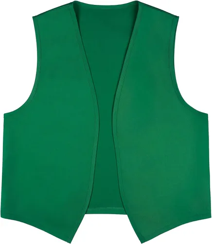 Vista 13 de TopTie Chaleco unisex sin bolsillo, chaleco victoriano, chaleco campesino, chaleco de trabajo voluntario Amarillo