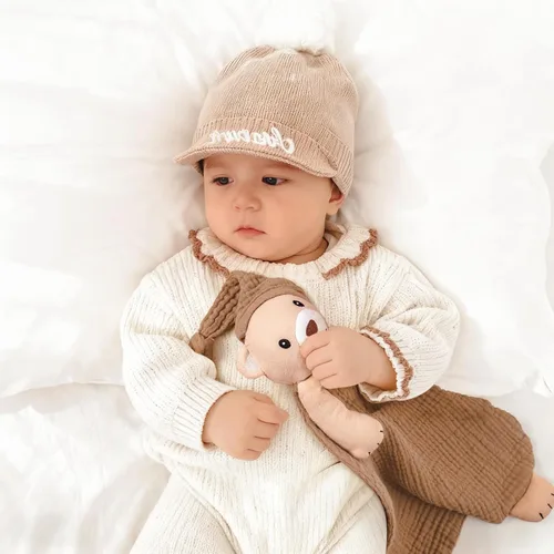 Vista 7 de lulumoon Manta de seguridad de oso para bebés: muselina agradable para la piel, ideal para viajes y guarderías, regalo para recién nacidos para baby
