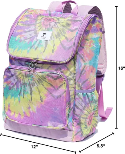 Vista 9 de ESVAN Mochila de malla con estampado original, bolsa transparente, paquete para universidad, playa, gimnasio, multiusos, mujeres y hombres, I, Casual