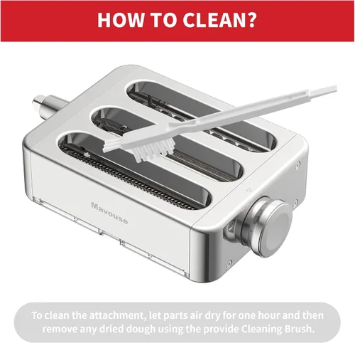 Vista 6 de Juego de accesorios para pasta totalmente de metal 3 en 1 para batidora de pie KitchenAid, incluye rodillo de lámina de pasta, cortador