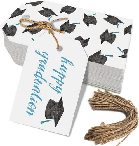 Vista 11 de 50 etiquetas de regalo de graduación, regalos de fiesta de graduación de felicitaciones para escuela secundaria o feliz universidad suministros