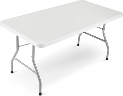 Vista 15 de OEF Furnishings OEFBT3072 Mesa de trabajo plegable para interiores y exteriores con superficie de resina gris texturizada y marco de patas de acero