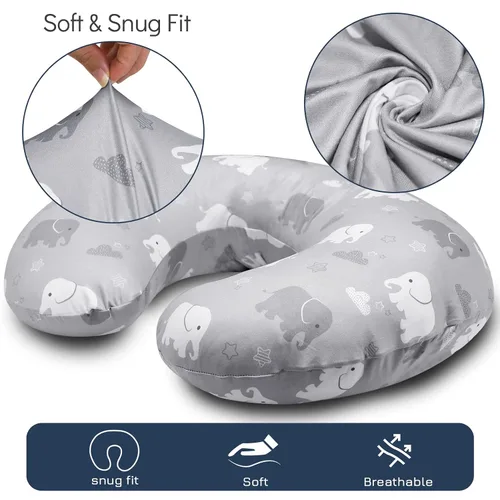 Vista 7 de Fundas de almohada de lactancia y funda de asiento de automóvil, funda de lactancia multiusos para lactancia materna, elefante