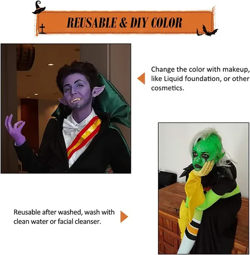 Vista 5 de Orejas de elfo de DiDaDi para disfraces de halloween, cosplay... fabricadas en látex, Piel (Skin)