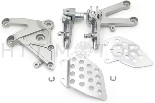 Vista 5 de MT390-007-POLISH Soporte de clavijas de pie delantero plateado compatible con CBR 600 RR 2003-2006
