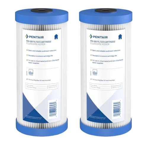 Vista 8 de Pentair Pentek R50 Filtro de agua de sedimentos, 10 pulgadas, cartucho de filtro de poliéster plisado debajo del fregadero, 10 x 2.5 pulgadas, 50