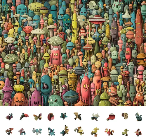 Vista 13 de Rompecabezas de Alien Planet para adultos de 1000 piezas, rompecabezas con forma desafiante para la mente para la noche de juegos en familia y Mundo