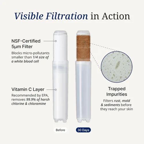 Vista 3 de SecondShower - Filtro clínicamente probado para la salud de la piel, elimina el 99% del cloro y la cloramina, filtración certificada NSF para agua