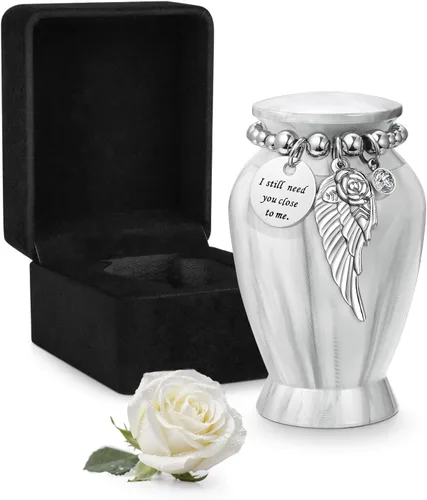 Vista 24 de Dletay Urnas pequeñas personalizadas para cenizas humanas, recuerdo de 2.85 pulgadas, mini urna de cremación conmemorativa para mujeres y hombres