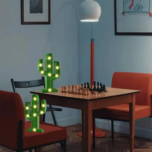 Vista 5 de Letrero de neón de cactus para decoración de mesa de pared, decoración de mesa de pared con luces LED de neón para dormitorio, feliz cumpleaños