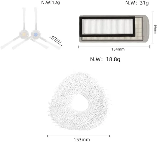 Vista 7 de Paquete de 4 piezas de repuesto de filtro HEPA compatibles con NARWAL T10 J1 J2 Robot Aspirador Accesorios