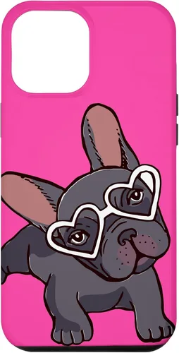 Vista 26 de iPhone 16 Francés Bulldog Francés Perro Cachorro Lindo Perro Perro Gafas Caso Mascota