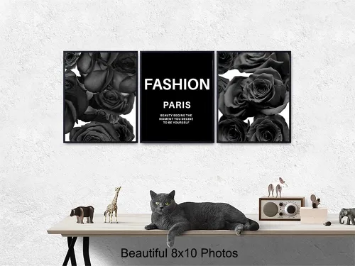 Vista 3 de Juego de frases, juego de póster artístico de pared con cita de inspiración glamorosa, diseño moderno y elegante, decoración única para el hogar