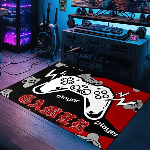 Vista 25 de Alfombras de juegos para niños y adolescentes, decoración de dormitorio, alfombras de jugador para sala de estar, alfombras de mando de gamepad
