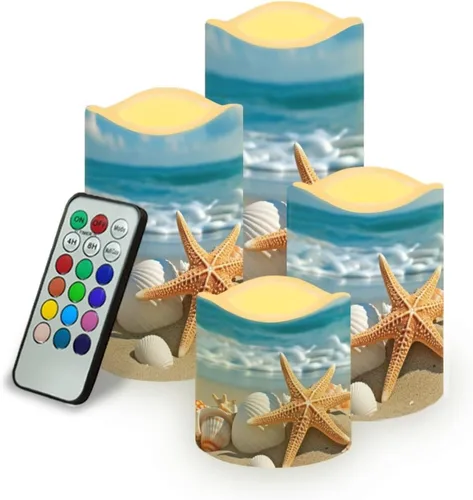 Vista 16 de Ystardream Velas sin llama de hojas tropicales con control remoto que funcionan con pilas, velas LED realistas con control remoto y temporizador