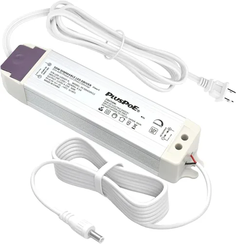 Vista 8 de Transformador regulable de 20 W, fuente de alimentación LED magnética PLUSPOE de 12 V para iluminación LED constante de 12 V