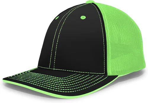 Vista 25 de Pacific Headwear Gorra unisex Pacific Headwear Trucker Flexfit® para adultos Grafito/Negro/Negro