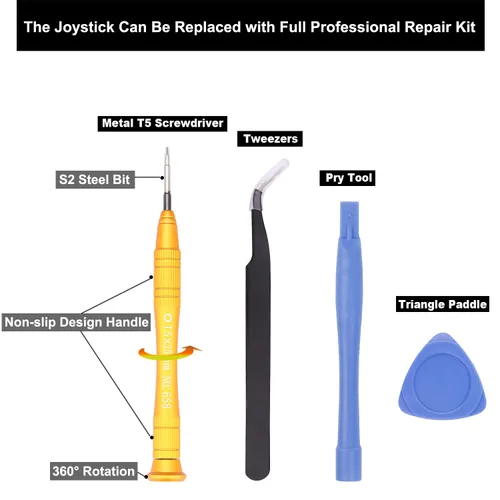 Vista 6 de IKPEK 4 piezas de repuesto para control Oculus Quest 2, kit de reparación analógico de palanca de pulgar para Oculus Quest 2 accesorios