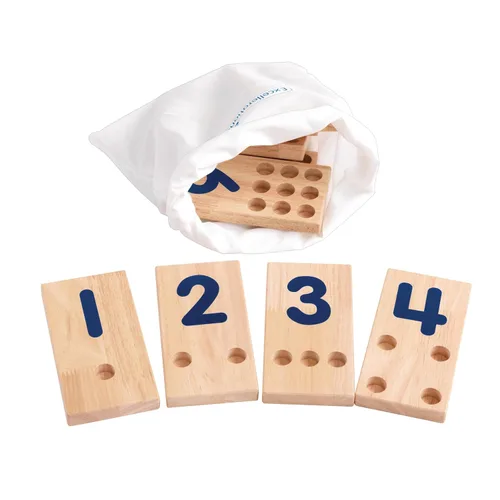 Vista 8 de Excellerations Tablero de números de clavija, incluye: 10 tablas de madera de goma + 55 clavijas de madera + bolsa de almacenamiento