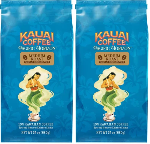 Vista 9 de Kauai Coffee Café de grano entero, suave, no amargo, arábica puro de tostado medio, notas florales y aroma brillante, cultivado en la granja de café