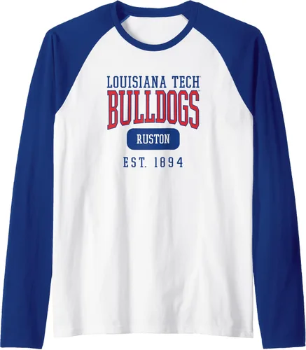 Vista 7 de Louisiana Tech Bulldogs Founded Date Raglan Baseball Tee, Negro