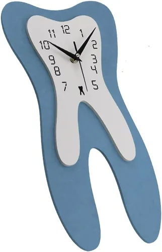 Vista 3 de Timelike Reloj de pared moderno de dientes, silencioso, sin tictac, médico, dentista, clínica dental, arte de pared, decoración de pared, para Azul