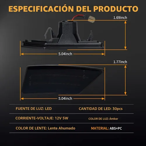 Vista 7 de Gempro Luces LED de señal de parachoques delantero para Ford Ranger Lariat 2019-2023, 2 unidades, lente ahumada
