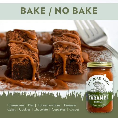 Vista 7 de Fat Toad Farm - Salsa de Caramelo Tradicional de Leche de Cabra/Cajeta, Original, Sin Gluten, 8 fl oz Cajeta tradicional, sin gluten, textura