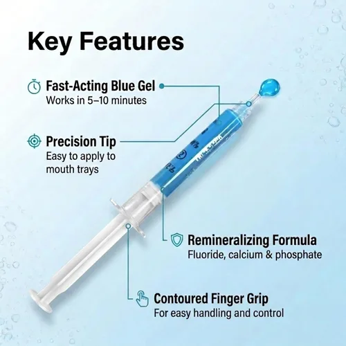 Vista 3 de Gel de remineralización, 5 jeringas de gel. Remineraliza y reduce la sensibilidad de los dientes después del blanqueo.