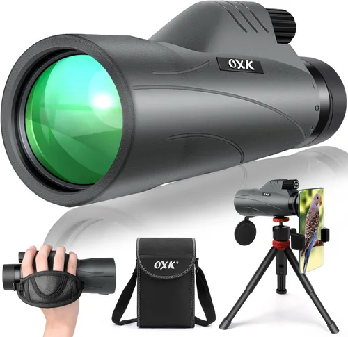 Vista 8 de Telescopio monocular de alta potencia 12x56 para adultos con bolsa de Verde