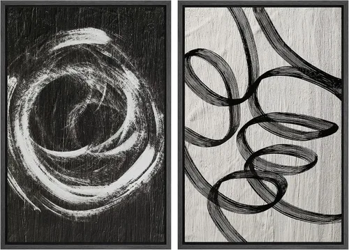Vista 79 de SIGNWIN Lienzo enmarcado para pared, ilustraciones abstractas texturizadas en tonos beige terrosos, arte moderno, decorativo, contemporáneo