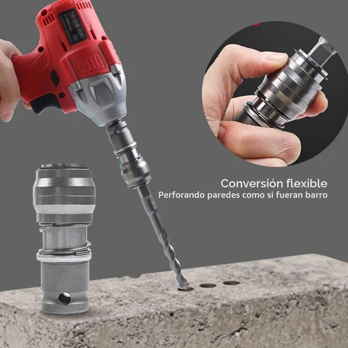 Vista 5 de Adaptador de martillo eléctrico, adaptador de taladro de martillo para taladro eléctrico de impacto a convertidor de adaptador para piedra