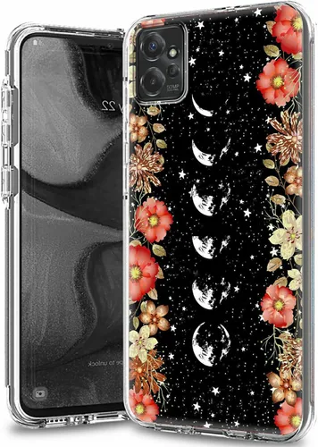 Vista 40 de Funda transparente para Motorola Moto G 5G 2023 con patrón de ciervo de bandera estadounidense para mujeres y hombres, doble capa híbrida de TPU
