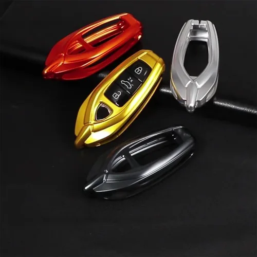 Vista 6 de Funda protectora de aleación de aluminio para llavero compatible con Lamborghini URUS 2021-2022 (negro)