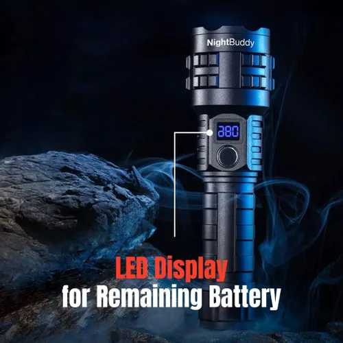 Vista 9 de NightBuddy Potente linterna LED táctica recargable de 5000 lúmenes altos para acampar en casa o supervivencia con interruptor de ventana