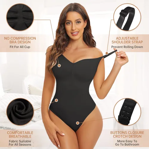 Vista 4 de UMIPUBO Womens Bodysuit Tommy Control Seamless Shapewear Slimming Thong Sculpting Body Shaper Tank Tops