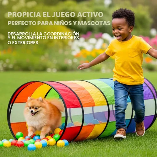 Vista 4 de Túnel de juego extragrande para niños pequeños de 1 a 3 años – Tubo de gateo emergente para bebés, actividad sensorial, juguete para niños