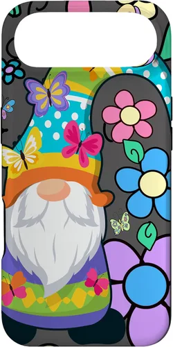 Vista 27 de Floral Daisy Flower Pattern with Butterflies Funny Gnome Case for iPhone 17