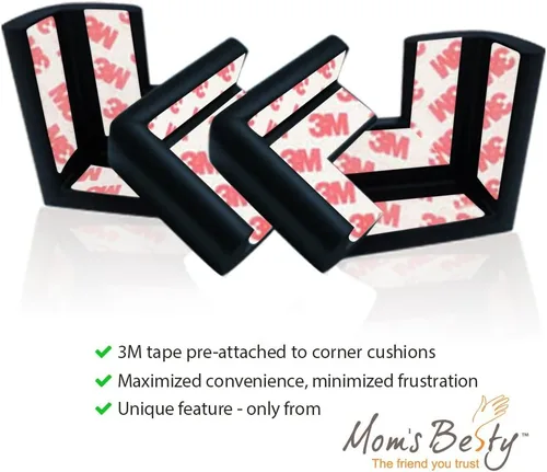 Vista 2 de Set de protectores de seguridad para esquinas y muebles Mom's Besty EXTRA DENSO, Ébano negro